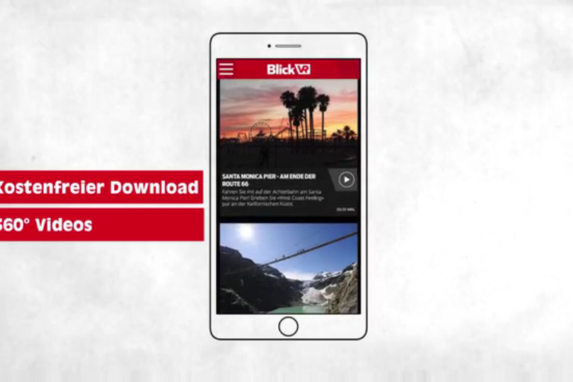 It’s easy to watch immersive videos (360º or 180º) with the daily news site Blick.ch and the apps for VR content we helped to develop. 